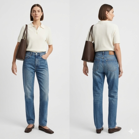 Toteme Vintage Studio Straight-Leg Jeans Size 25-26 - Picture 4 of 9